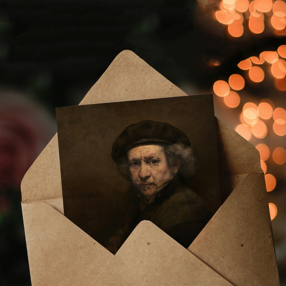 image 1 of Rembrandt van Rijn Art Card Self Portrait Oil Painting