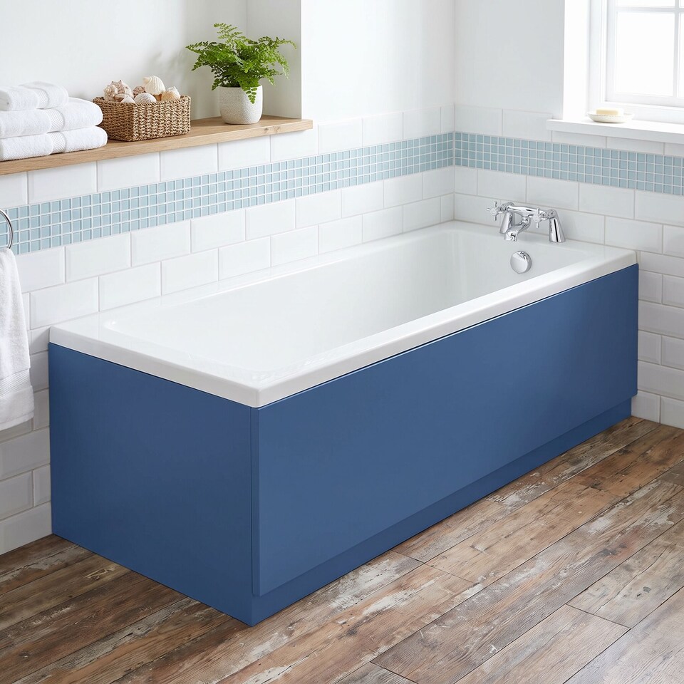image 1 of Balterley Straight Reversible Bath Front Panel & Plinth | Blue | Satin Blue | 1