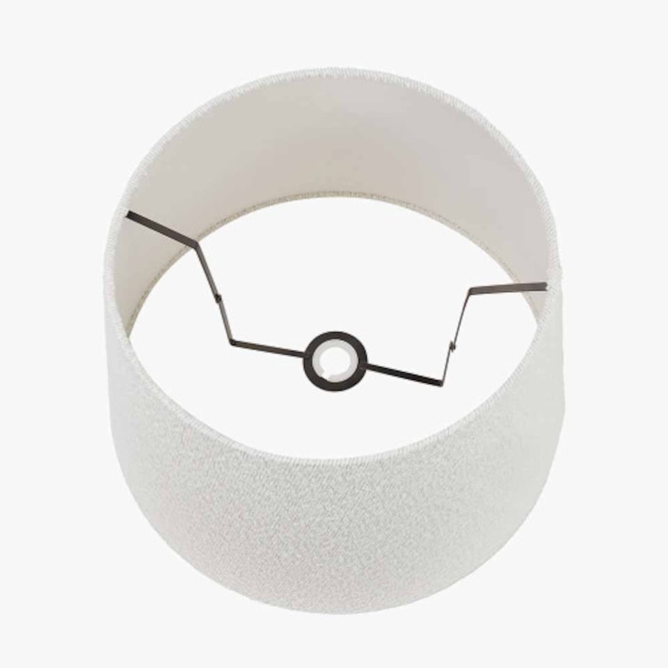 image 1 of White Boucle Tapered Lampshade | White | White | 1