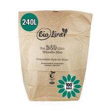 240L Paper Compostable Kerbside Caddy Liners - 100 Bags