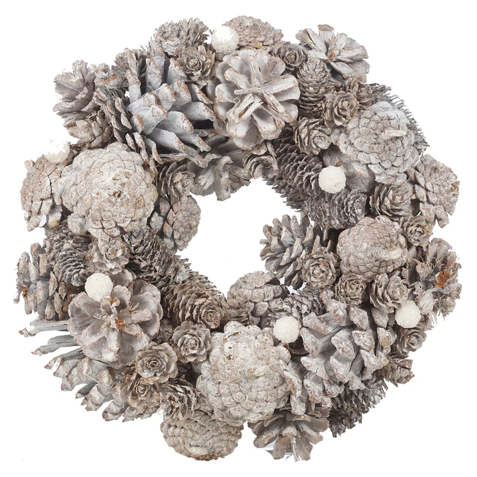 image 1 of 34cm Christmas Wreaths with Pine Cone Ornaments