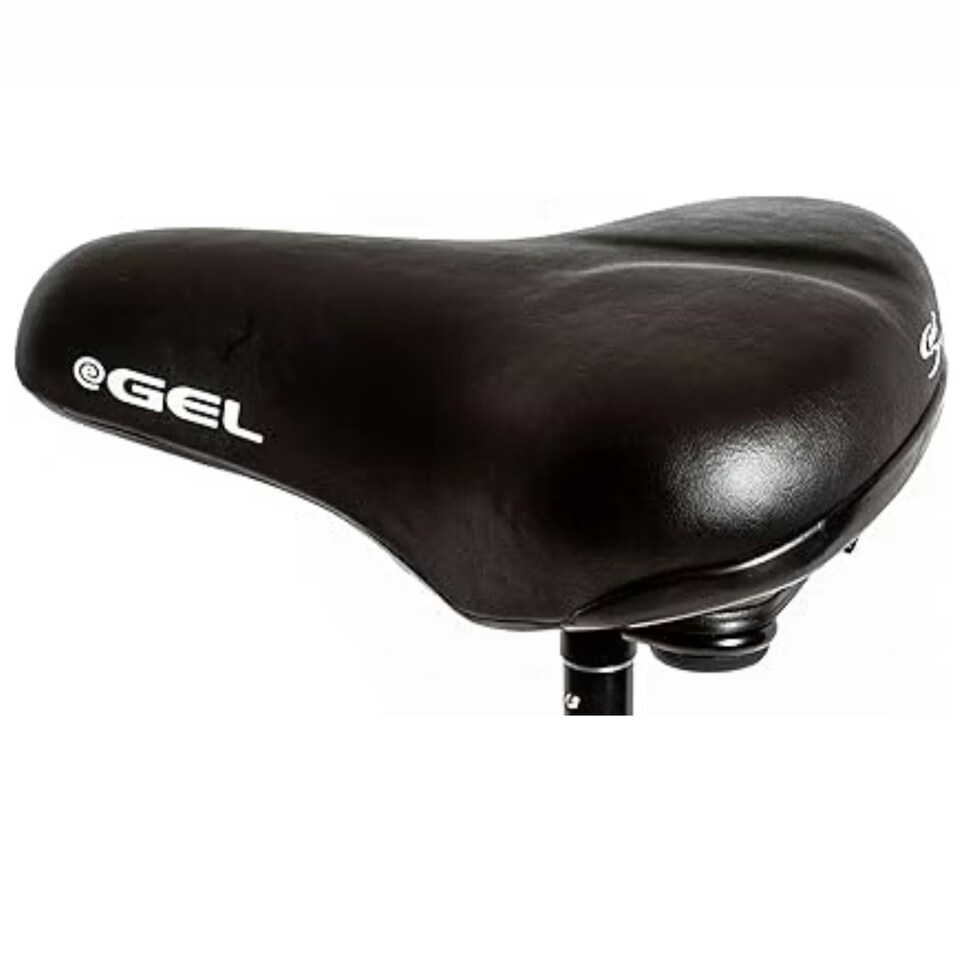 image 1 of Sport Direct Unisex Large Gel Black Bike Saddle With Steel Rails