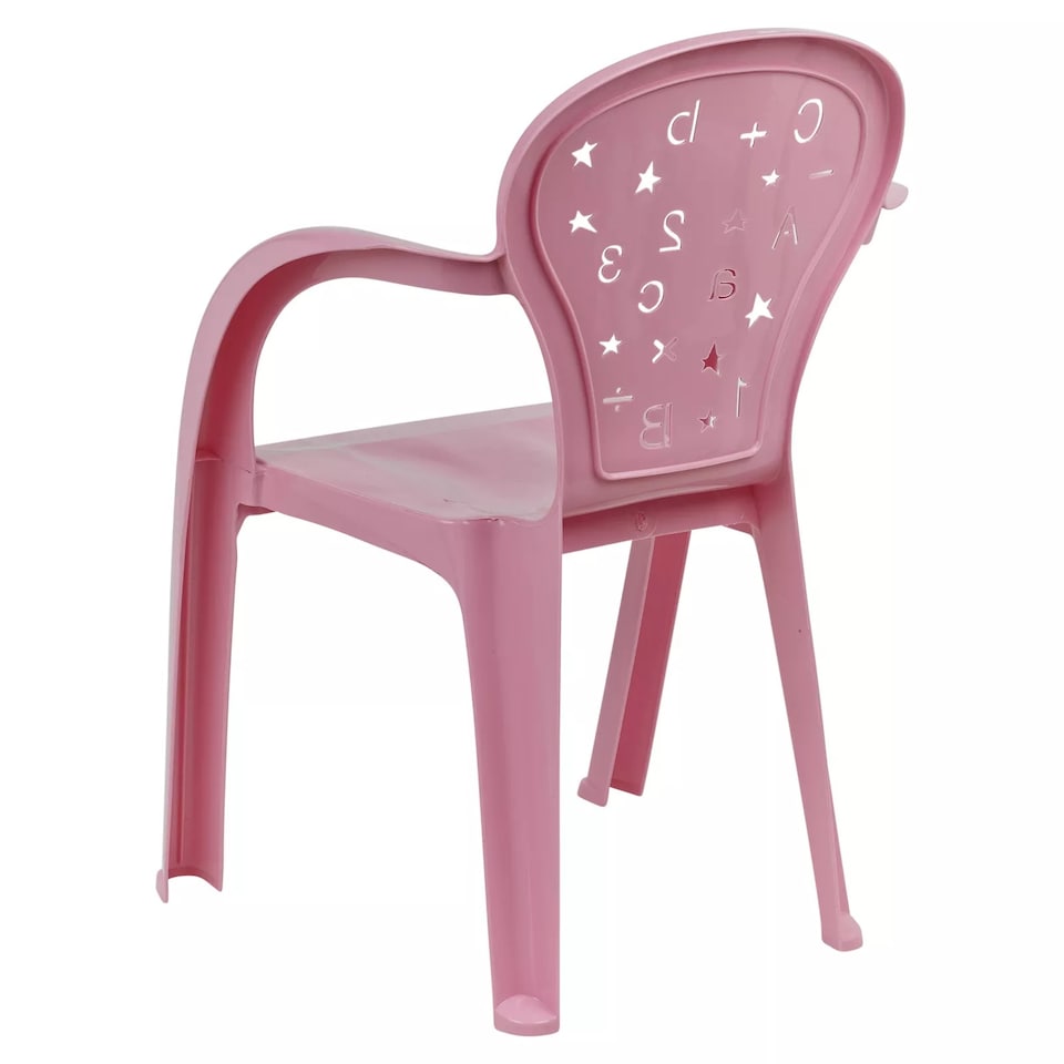 image 1 of Coloured Plastic Kids Chairs Stackable Nursery Indoor Outdoor Party Garden Play | Pink | 6 Pcs Pink | 6