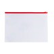 image 1 of Pack of 12 A6 Clear Zippy Bags with Red Zip