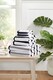 image 2 of Amalfi Cotton Towels Striped Luxury Soft Quick Dry Absorbent (Set Of 2) | Black | Bath sheet | 2