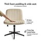 image 4 of VonHaus Dawson Cream Velvet Desk Chair with 360° Swivel & Wide Seat Cream