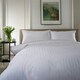 image 2 of 240 Thread Count Sateen Stripe White Duvet Cover Set - Loxley 100% Cotton Bedding with Piped Edge White | Double