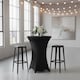 image 3 of Stretch Cocktail Bar Fitted Table Cloth Cover Skirt Spandex Decorative | Black | 4xBlack