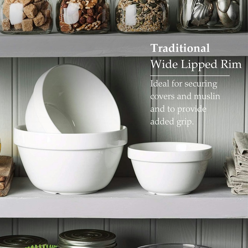 image 1 of Wm Bartleet & Sons Porcelain Pudding Basin, Set of 3 White