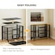 image 8 of PawHut 43" Foldable Heavy Duty Dog Crate w/ Locks, Removable Tray, Wheels