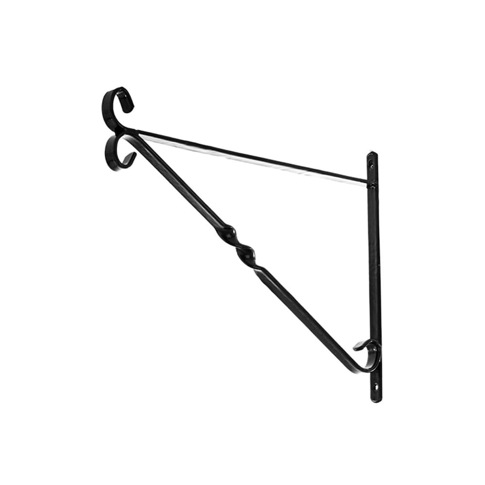 Leecroft Hanging Basket Brackets Black 15'' - One Colour - One Size
