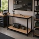 image 4 of Industrial Heavy Duty Steel Workbench Table Shelving Garage Shed | Black