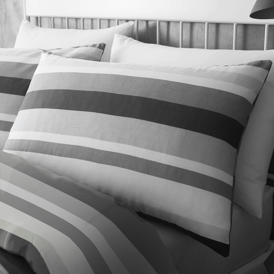image 1 of Simply Stripes Duvet Cover Set - Super King - Charcoal