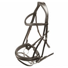 Velociti Leather Horse Dressage Bridle - Havana - Cob
