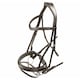 image 1 of Velociti Leather Horse Dressage Bridle - Havana - Cob