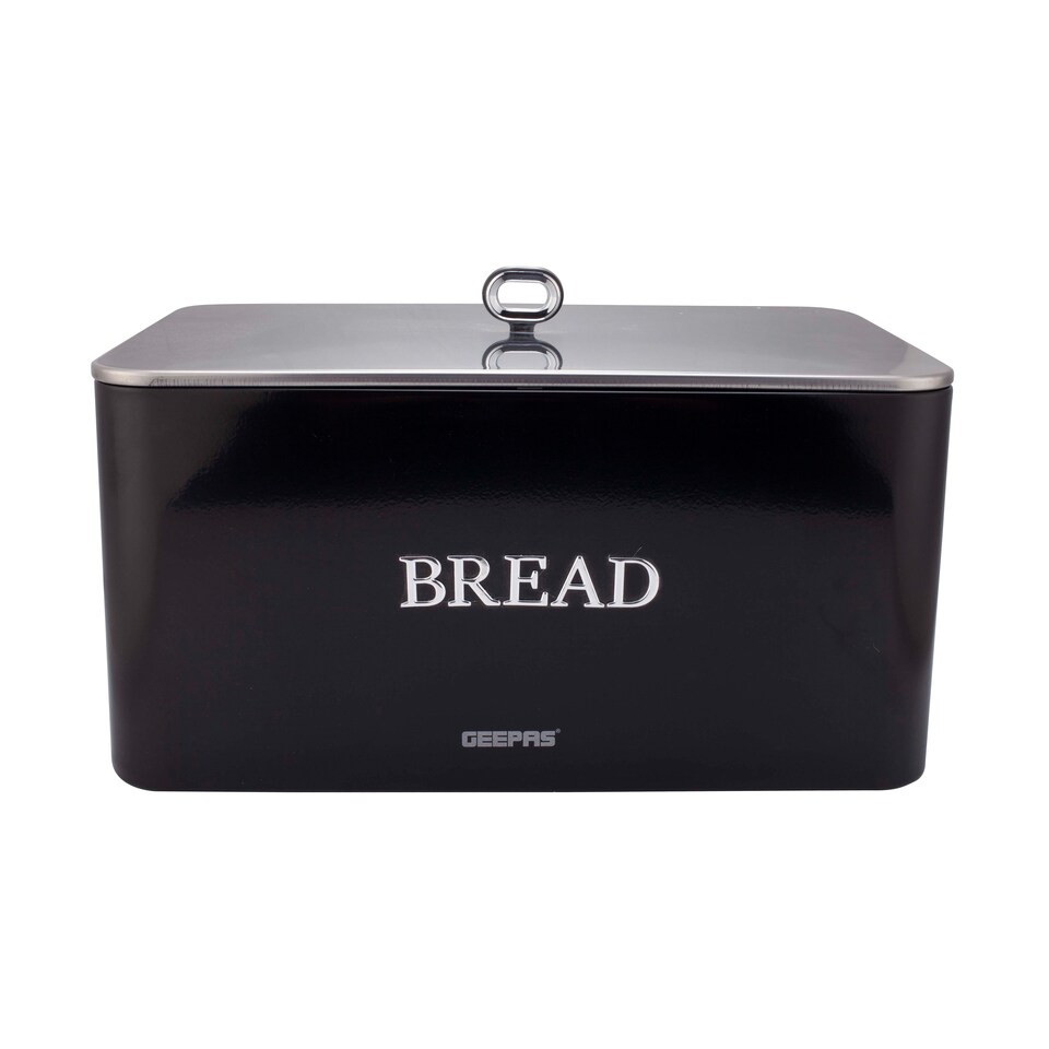 GEEPAS Bread Bin 13L | RetroVive Storage Box Black