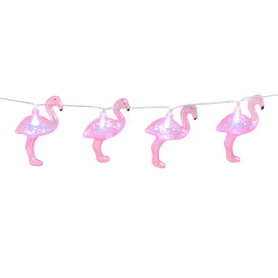 Pink Flamingo Battery Operated Led Lights String Decoration 140cm