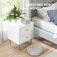 image 7 of HOMCOM Modern Bedside Table with Drawer, Side Table with Metal Legs, White White