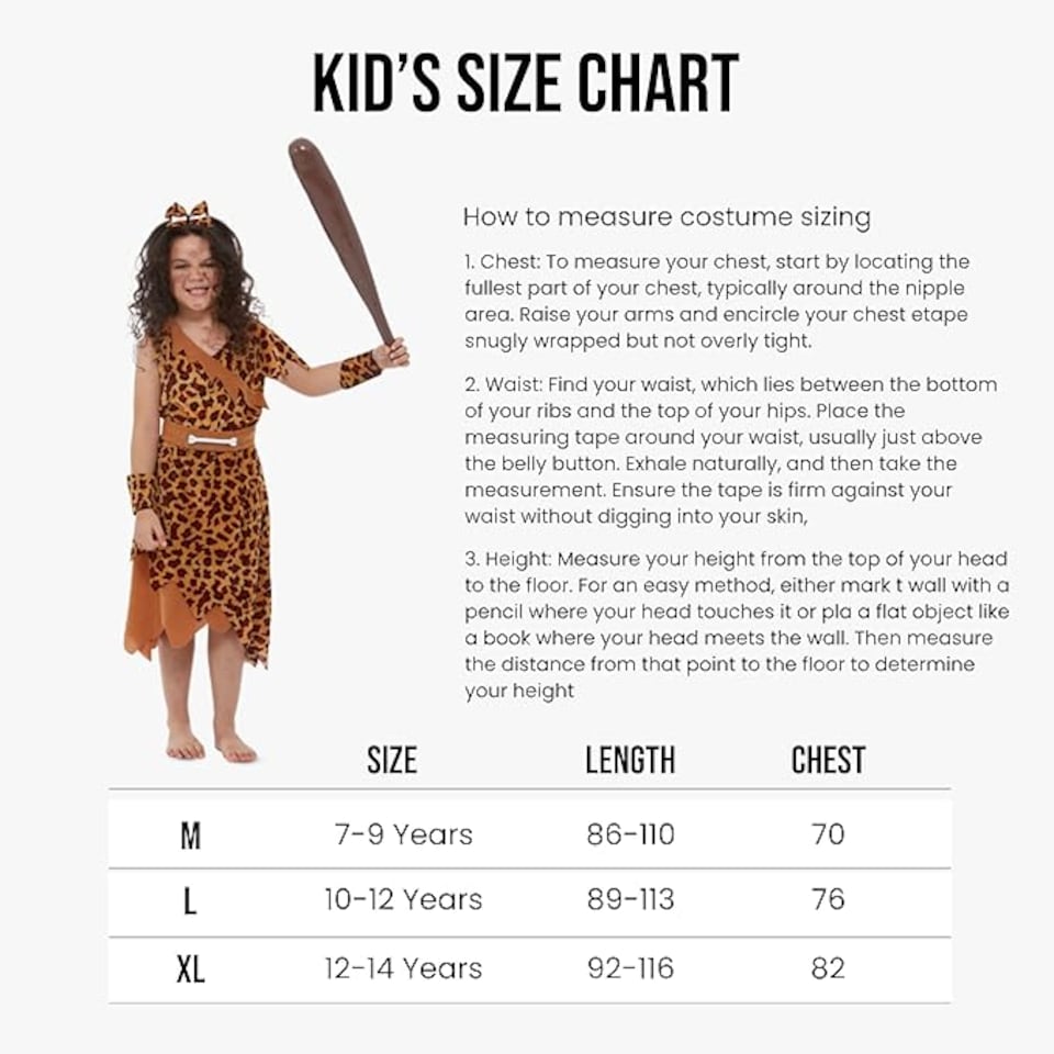 image 1 of Cave Girl Kids Fancy Dress Prehistoric Stone Age Cavegirl Girls Costume(4-6 Years)