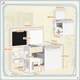 image 5 of AIYAPLAY 3 in 1 Kids Art Table and Chair Set with Storage Shelves, Foldable Blackboard, Whiteboard & Roll Paper, Toddler Table and Chair Set for 3-8 Years, White