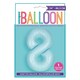 image 2 of Matte Powder Blue Number 8 Helium Foil Giant Balloon 86cm / 34 in