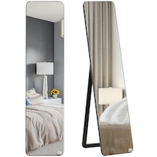 HOMCOM Full Length Mirror Free Standing or Wall Mount Dressing Bedroom Black