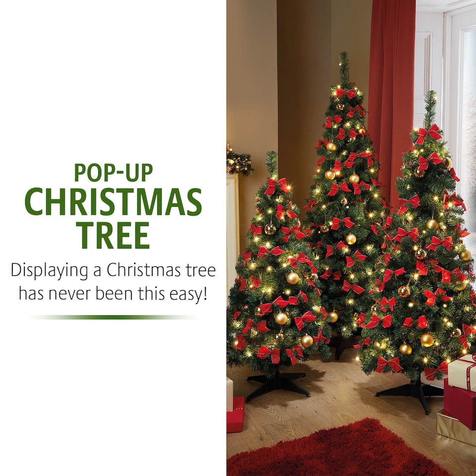 image 1 of Coopers Of Stortford Spiral Christmas Tree Pre Lit Warm LED Lights Decorations