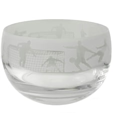 Animo Glass Decortive Etched Small Bowl Football