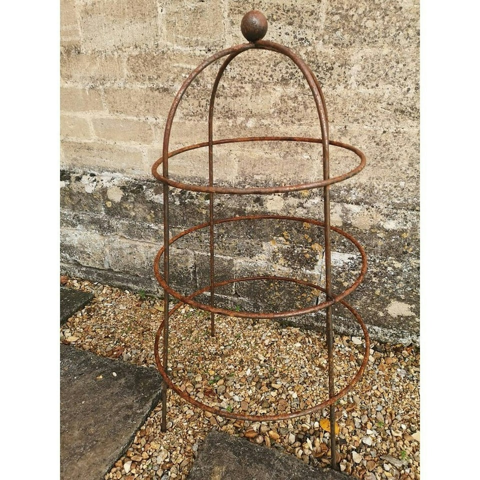 image 1 of Chelsea Range (Large) Cloche Plant Support - L54.6 x W54.6 x H95.3 cm - Bare Metal/Ready to Rust