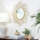image 4 of Fine Decor MR3725W Adrina Floral Petal Metallic Mirror Gold Gold