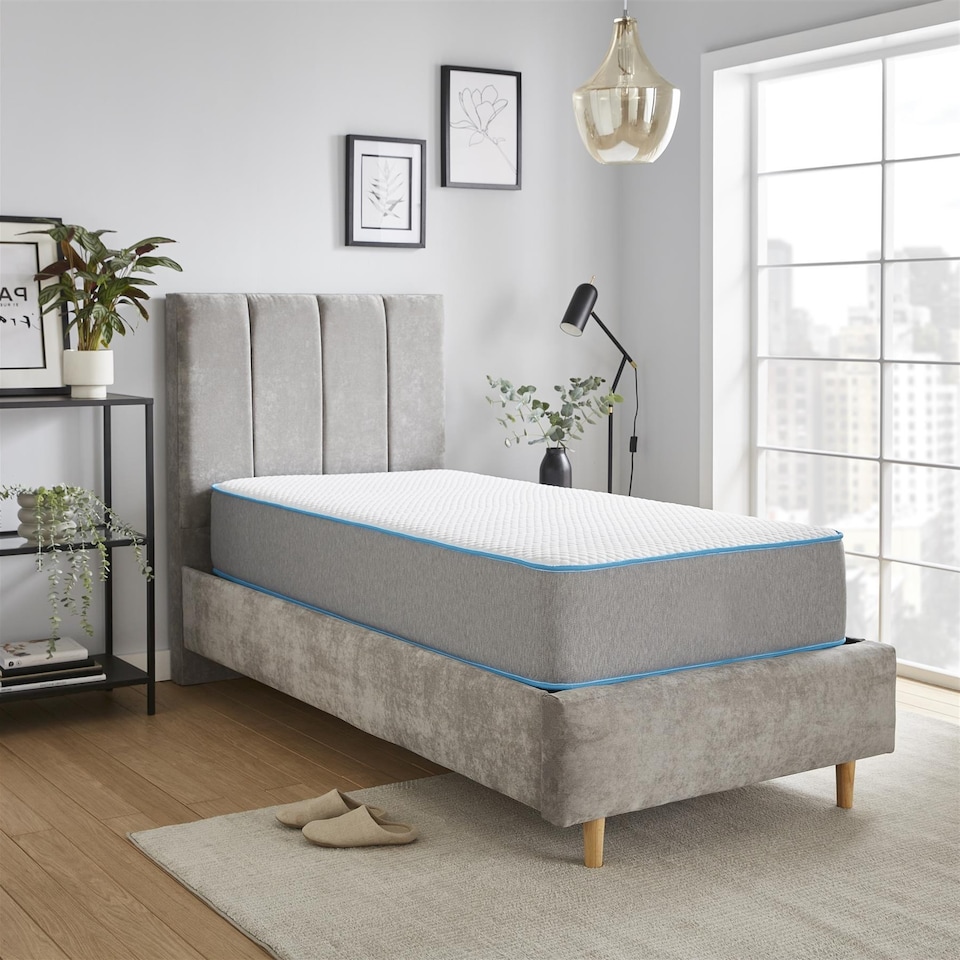 image 1 of Premium Comfort Bubble Hybrid Mattress - 23cm Deep, Soft/Medium Firmness | Grey | Single