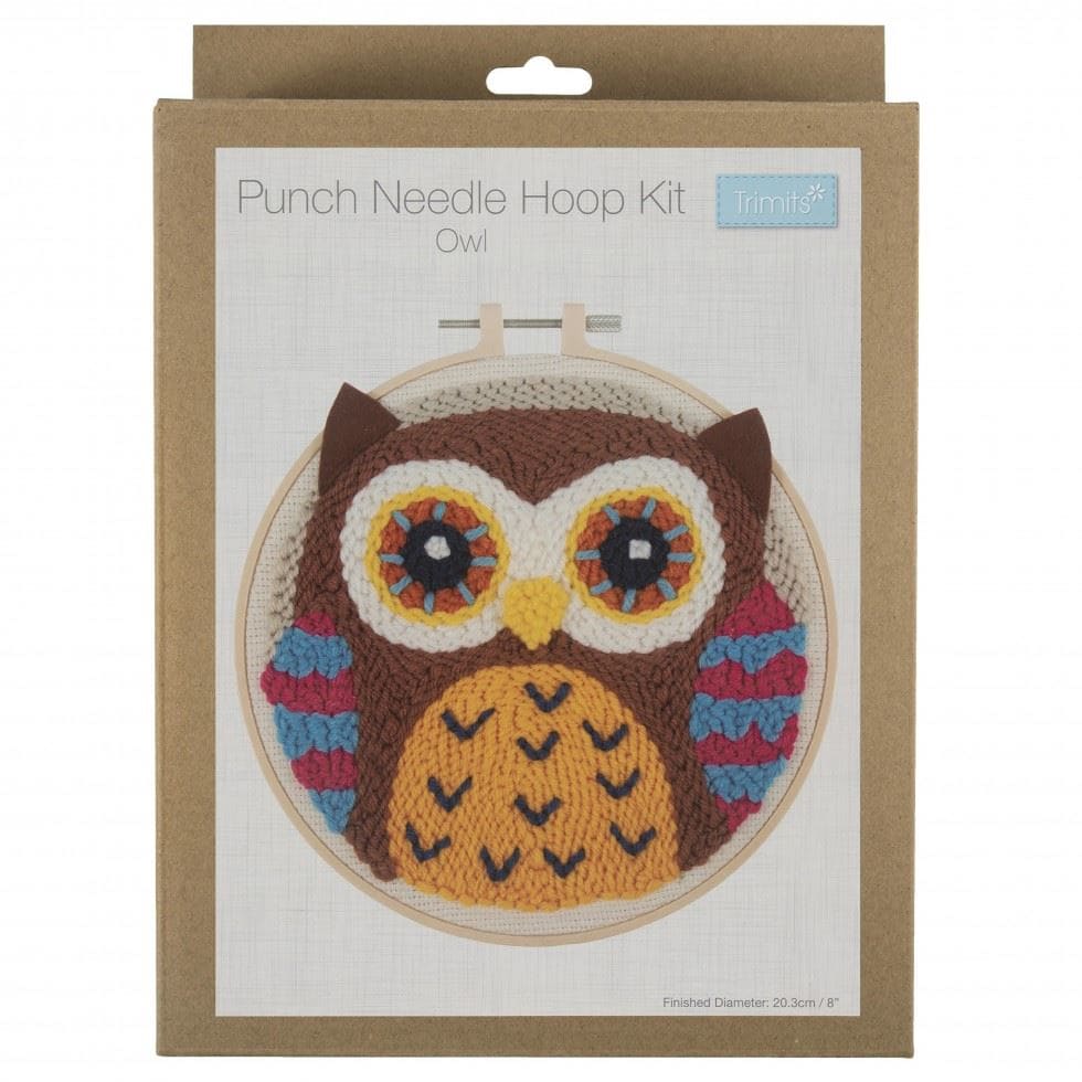 Trimits P/NEEDLE OWL - Punch Needle Kit: Yarn & Hoop: Owl