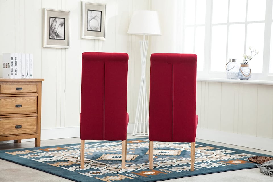 image 1 of MCC Direct Deluxe High Back Fabric Dining Chairs Red