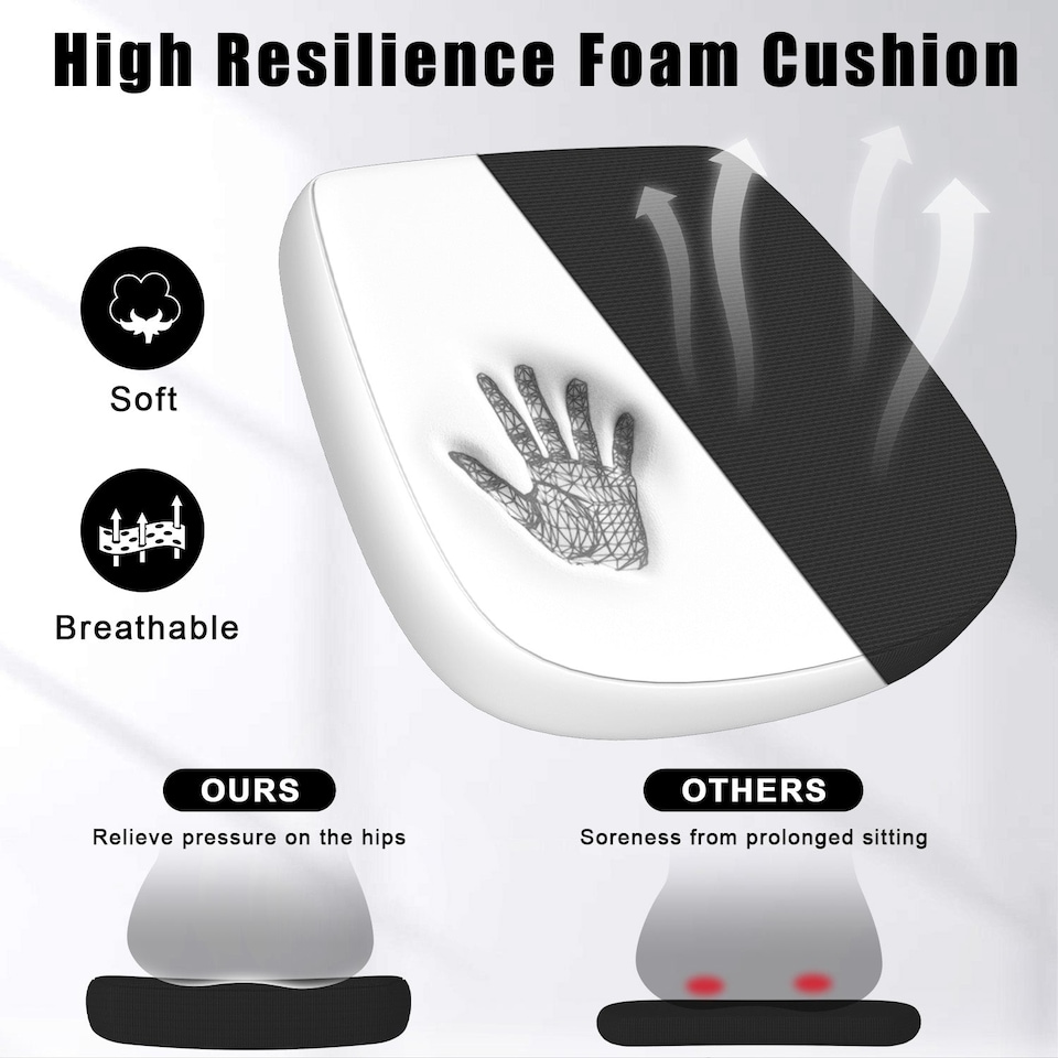 image 1 of Rattantree Ergonomic Office Chair with Flip Up Armrests & Lumbar Support