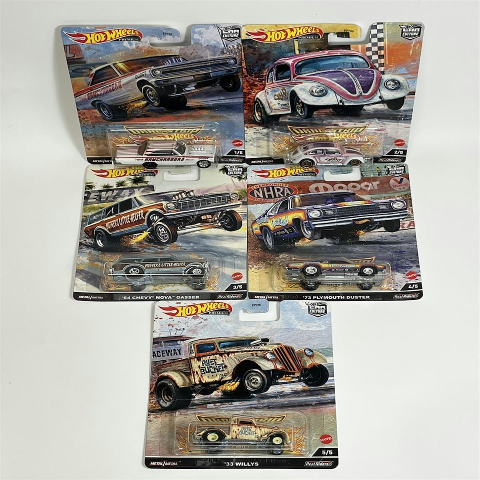 image 1 of Hot Wheels Dragstrip Car Culture 5 Car Set 1:64 Hot Wheels FPY86 957R