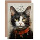 image 1 of Abstract Cat Painting Key Collar for Him or Her Birthday Greeting Card