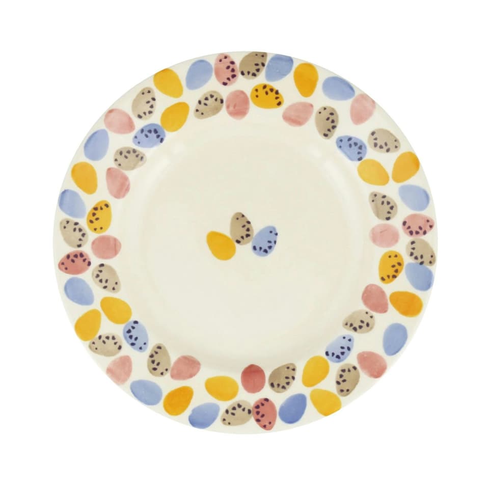 Breakfast/Salad Plate: 1 x 22cm Emma Bridgewater Mini Eggs Plate, Ceramic White