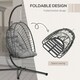 image 3 of Outsunny PE Hanging Swing Chair w/ Thick Cushion, Patio Hanging Chair, Black 