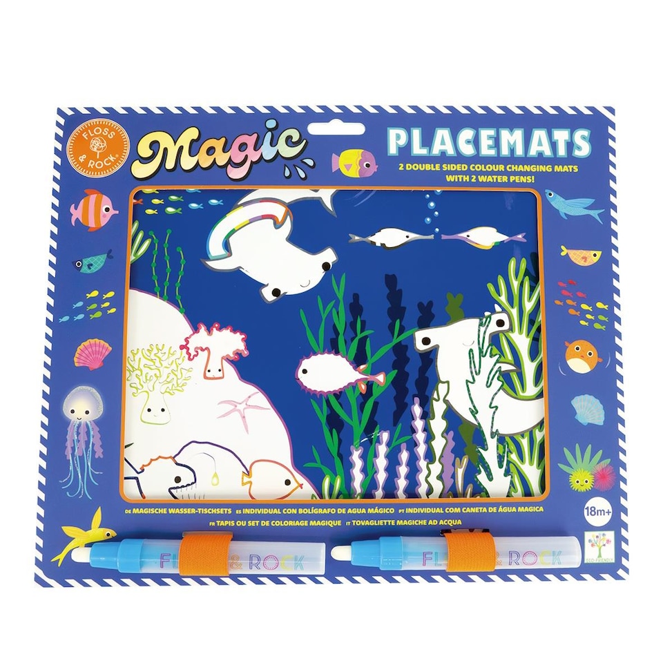 image 1 of Floss & Rock Magic Water Colouring Placemats - Ocean