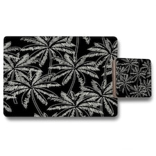 White Palm Trees on Black (Placemat & Coaster Set)