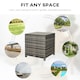 image 5 of Outsunny Side Table Furniture Tempered Glass Garden Patio Wicker Mixed Grey