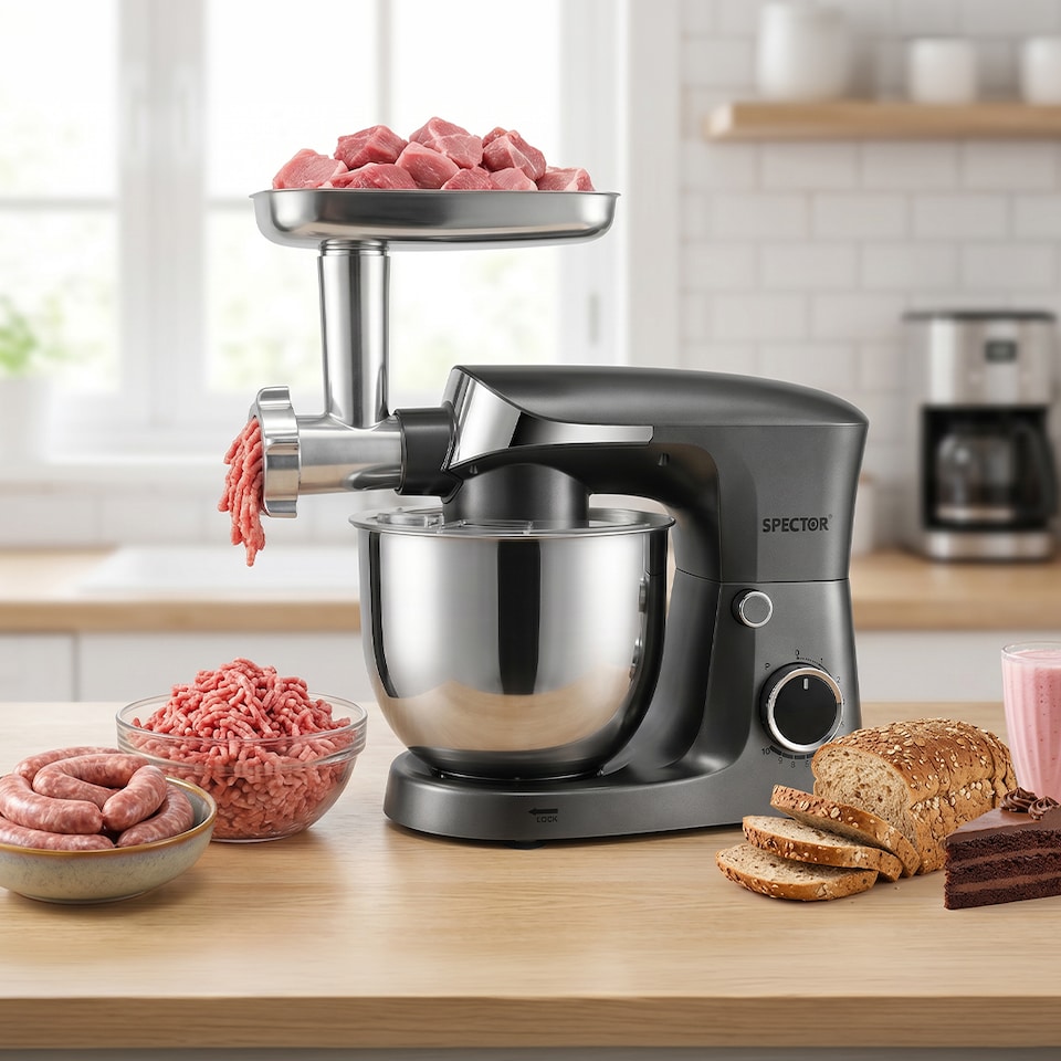 image 1 of 1500W Stand Mixer 5.5L Kitchen Machine with Meat Grinder