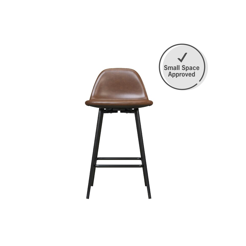 image 1 of Calvin Counter Stool in PU Camel | Orange | Camel