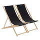 image 1 of Harbour Housewares Folding Wooden Deck Chairs - Black - Pack of 2