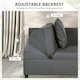 image 4 of HOMCOM Folding Sleeper Sofa Bed Chair with Pillows, Pocket, Grey