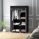 image 6 of HOMCOM Fabric Wardrobe w/ Shelves Hanging Rail Foldable Closets Light Grey