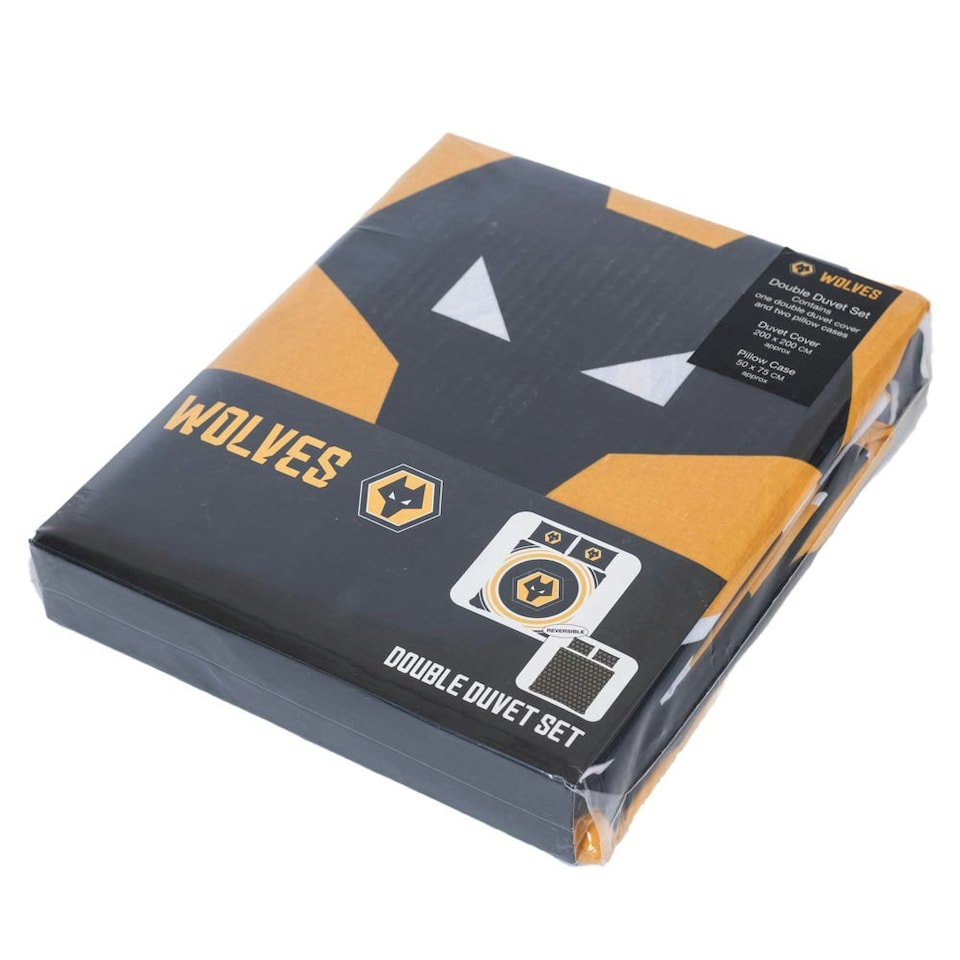 image 1 of Wolverhampton Wanderers FC Pulse Duvet Set - Black/White/Orange - Double