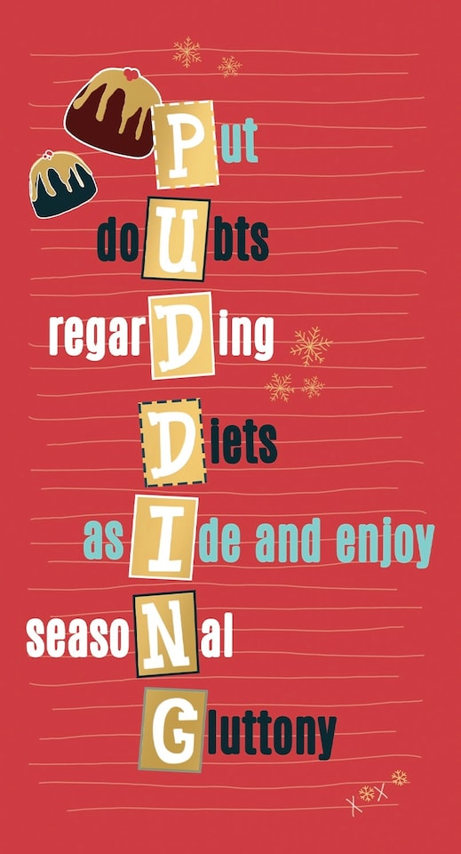 image 1 of Pudding - Foiled Funny Christmas Card