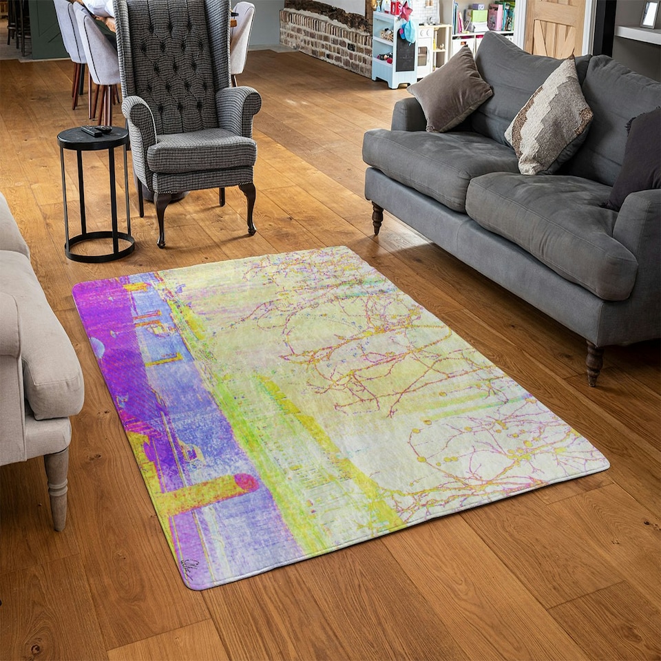 image 1 of LONDON EYE TREE DROPS (Rug) Multi | Large: 140x200cm