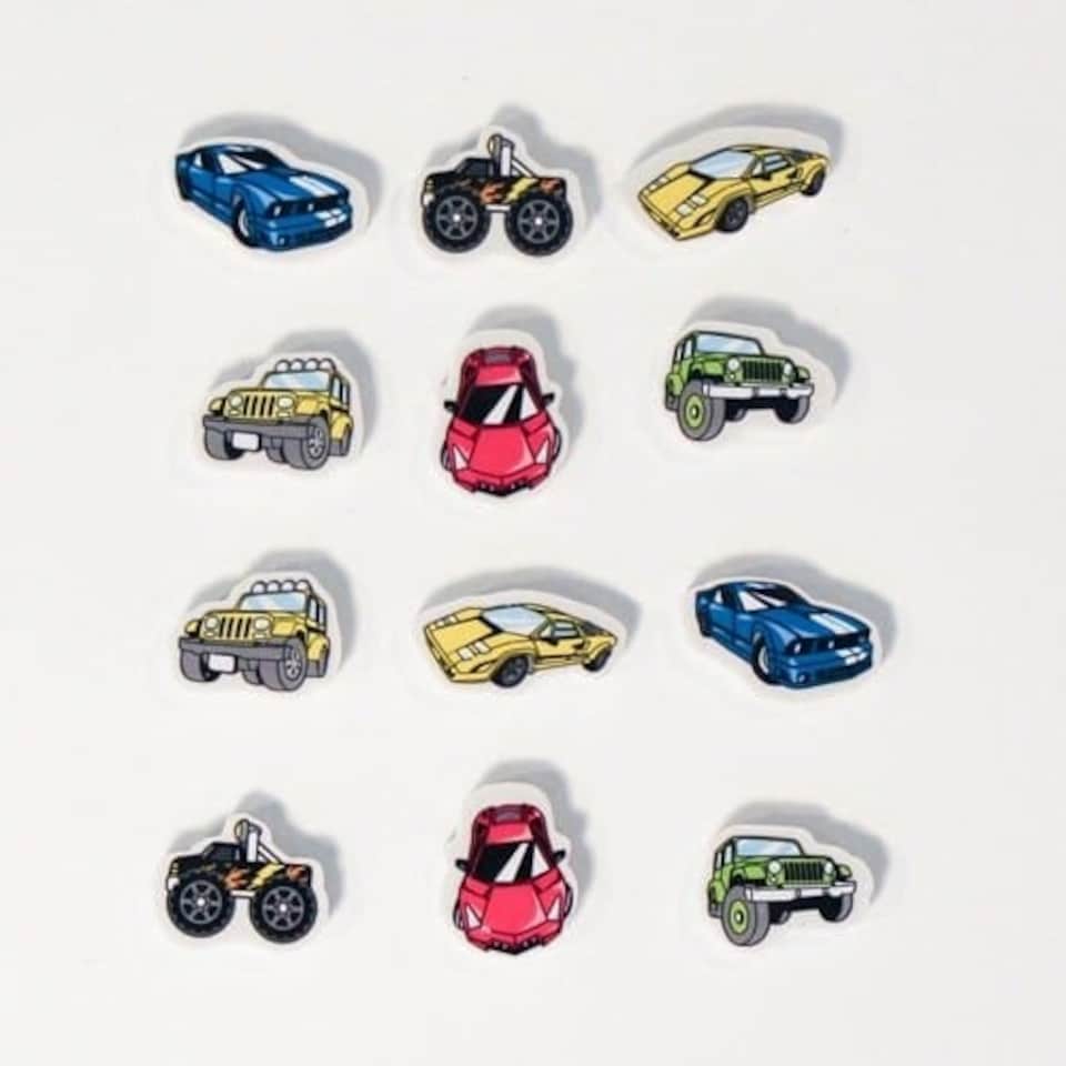 Vehicle Novelty Erasers - Pack of 12